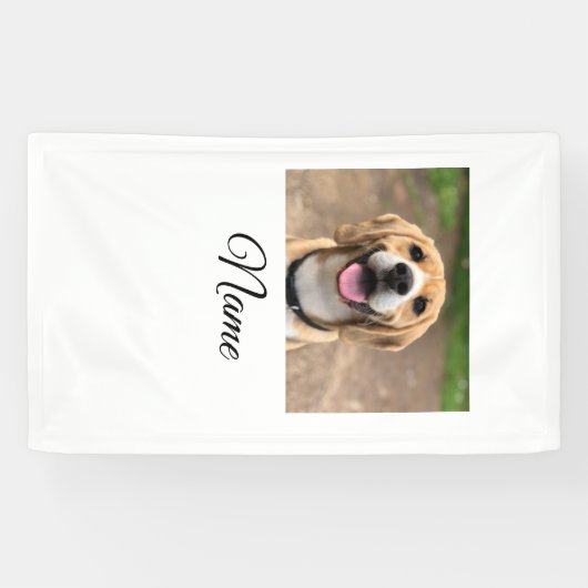 犬の猫の写真を追加ペット名cuカスタムパーソナライズされた 横断幕 (横)