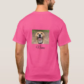 犬の猫の写真を追加ペット名cuカスタムパーソナライズされた tシャツ (裏面)