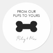 犬の猫の子犬の治療の結婚式の引き出物から私たちのUps ラウンドシール (正面)