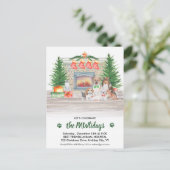 犬の猫の子猫ペットのビジネスのクリスマス インビテーションポストカード (スタンド正面)