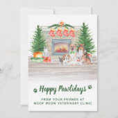 犬の猫の子猫ペットのビジネスのクリスマス シーズンカード (正面)
