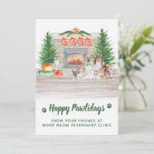 犬の猫の子猫ペットのビジネスのクリスマス シーズンカード (スタンド正面)