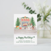 犬の猫の子猫ペットのビジネスのクリスマス シーズンポストカード (スタンド正面)