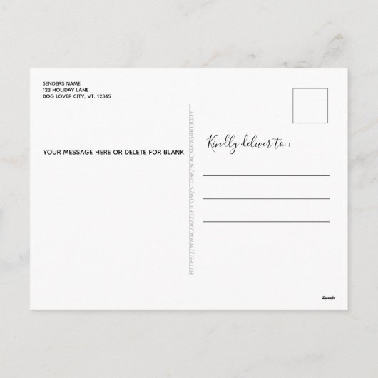 犬の猫の子猫ペットのビジネスのクリスマス シーズンポストカード (裏面)