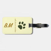 犬の猫の足跡の識別 ラゲッジタグ (裏面横)