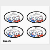 犬の猫の骨が出た！ペットグルメ パーソナライズされた 楕円形シール (シート)