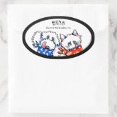 犬の猫の骨が出た！ペットグルメ パーソナライズされた 楕円形シール (バッグ)