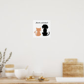 犬の猫好きがわかる友達 ポスター (キッチン)