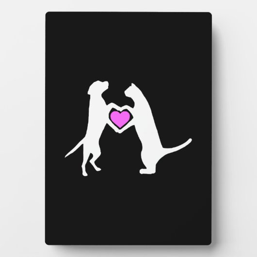 犬の猫愛 フォトプラーク (正面)