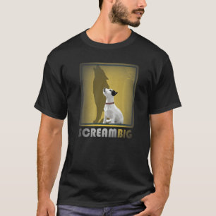 犬の甘い子犬ジャックラッセル悲鳴ビッグウルフシャド Tシャツ