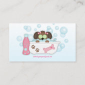 犬の甘やかされたグルーミングウォッシュビジネスカード 名刺 (裏面)