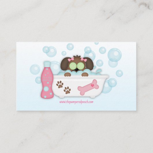 犬の甘やかされたグルーミングウォッシュビジネスカード 名刺 (裏面)