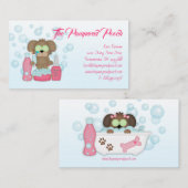 犬の甘やかされたグルーミングウォッシュビジネスカード 名刺 (正面/裏面)