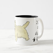 犬の生活かわいいウェスティドッグアート引用文デザイン ツートーンマグカップ (正面右)