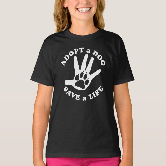 犬の生活を救採用する – 愛犬家のためのデザイン Tシャツ (正面)