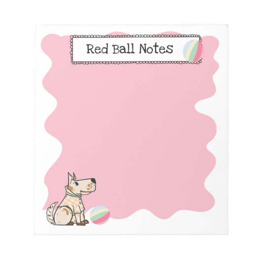 犬の生活 犬のボール 赤いノート ノートパッド (正面)