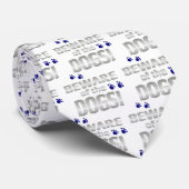 犬の用心して下さい! 青い足のプリントを使って ネクタイ (ロール)