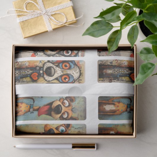 犬の画像お洒落DIYデコップブックマーククラフト 薄葉紙 (ギフト)