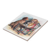 犬の監視幼児は食べます タイル (側面)