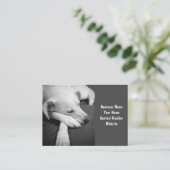 犬の眠るの白黒写真シンプル|過去記事 名刺 (スタンド正面)