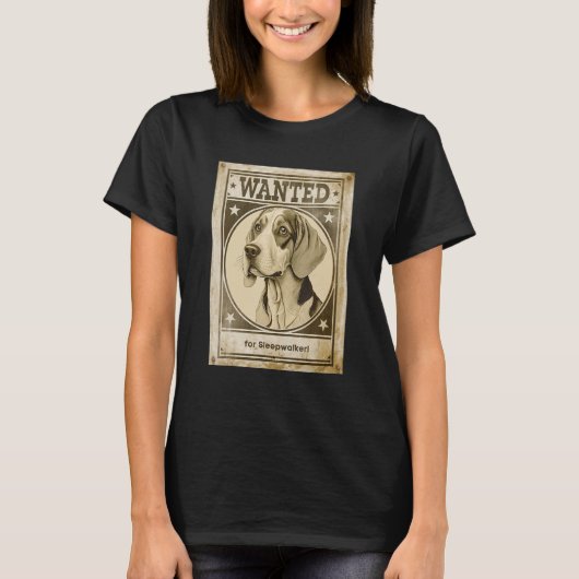 犬の眠気覚えデザインで最も指名手配 Tシャツ (正面)
