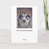 犬の眼鏡のグリーティングカード シーズンカード (裏面)