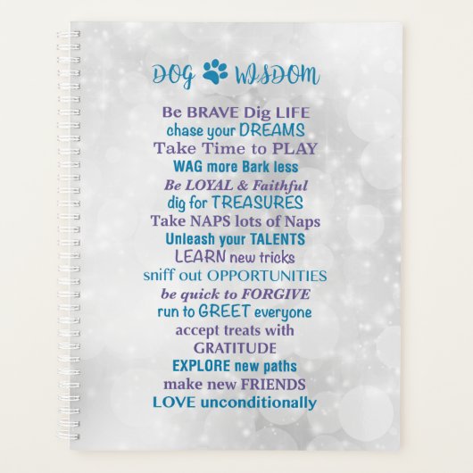 犬の知恵の引用文感動的 – 犬の恋人引用文 プランナー手帳 (正面)