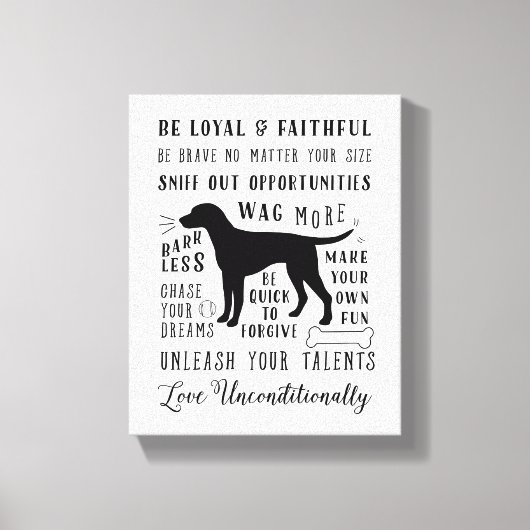 犬の知恵ペットハウス感動的のルール キャンバスプリント (正面)