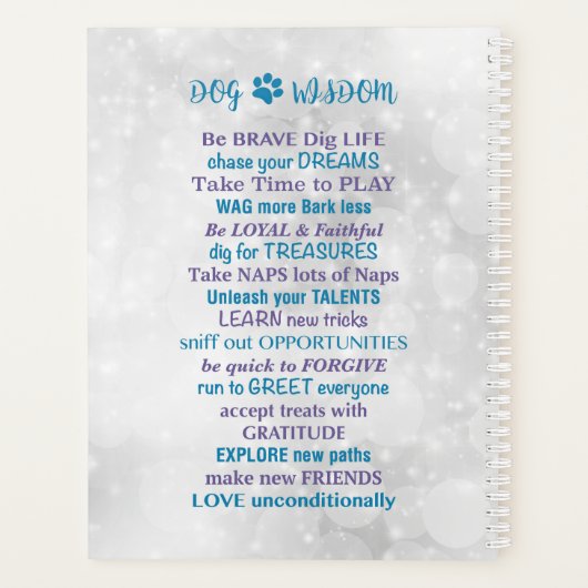 犬の知恵感動的引用文 – 犬の恋人引用文 プランナー手帳 (裏面)