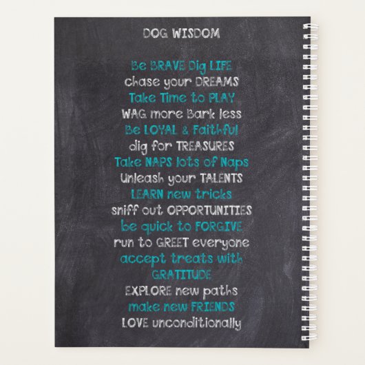 犬の知恵感動的引用文 – 犬の恋人引用文 プランナー手帳 (裏面)