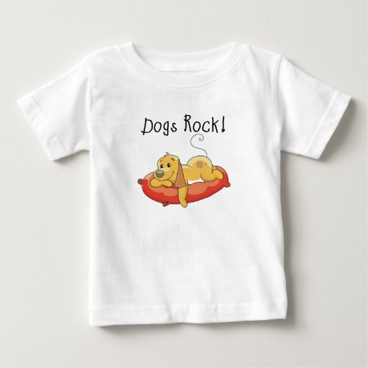 犬の石のTシャツおよびギフト ベビーTシャツ (正面)