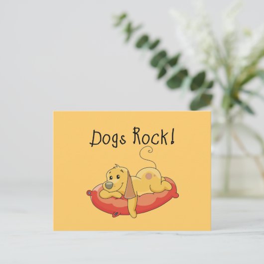 犬の石のTシャツおよびギフト ポストカード (スタンド正面)