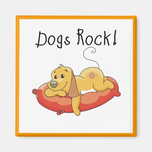 犬の石のTシャツおよびギフト マグネット (正面)
