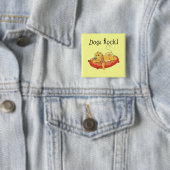犬の石のTシャツおよびギフト 缶バッジ (インサイチュ)
