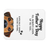 犬の磁石おもしろいから父の日を見上げる マグネット (横)