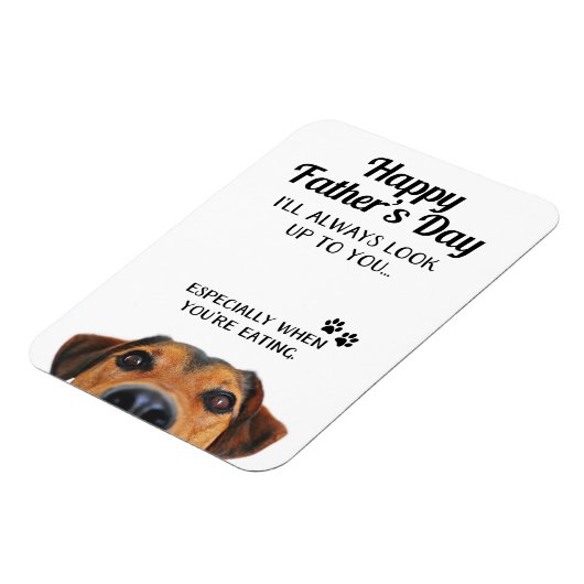 犬の磁石おもしろいから父の日を見上げる マグネット (左側)