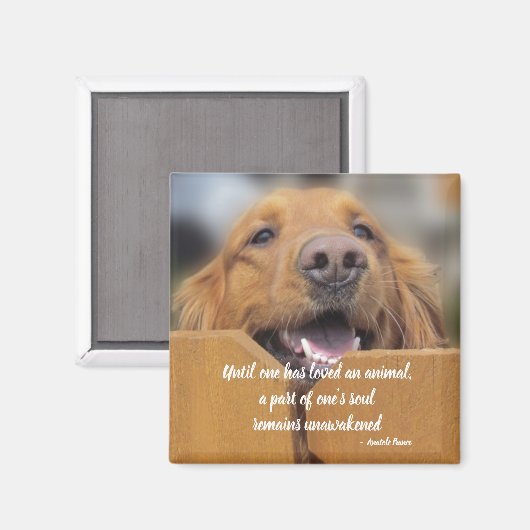 犬の磁石、1つの動物の引用文を愛するまで マグネット (正面/裏面)
