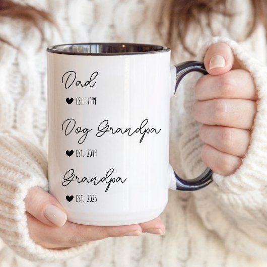犬の祖父母から人間の祖父母に昇進する マグカップ