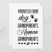 犬の祖父母から人間、妊娠に昇進 サンキューカード (正面/裏面)