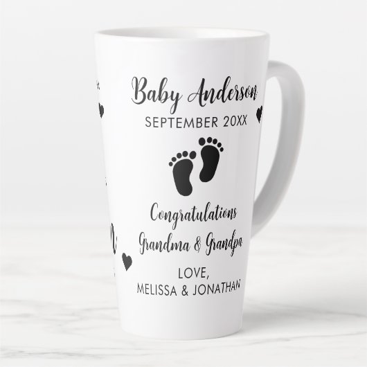 犬の祖父母から昇進する人間のベビー明け カフェラテマグ (右アングル)