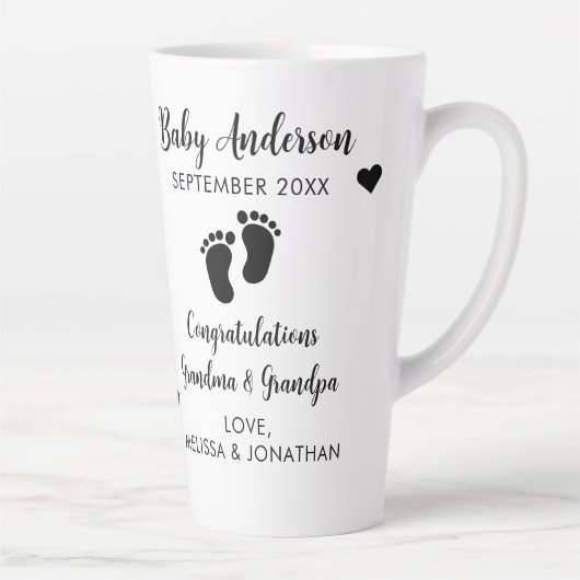 犬の祖父母から昇進する人間のベビー明け カフェラテマグ (右)