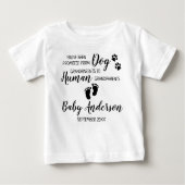 犬の祖父母の妊娠発表の促進 ベビーTシャツ (正面)