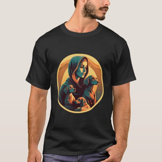 犬の祝愛と犬の愛 Tシャツ (正面)