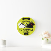 犬の福祉の保護権 |犬のオーナーボウルTh ラウンド壁時計 (ホーム)