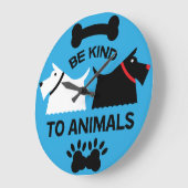 犬の福祉の保護権 |犬のオーナーボウルTh ラージ壁時計 (傾斜)