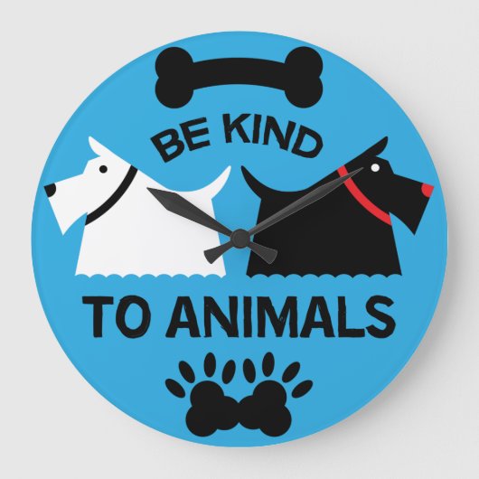 犬の福祉の保護権 |犬のオーナーボウルTh ラージ壁時計 (正面)