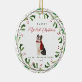 犬の私の初めてのクリスマスと名引き セラミックオーナメント (右)