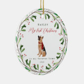 犬の私の初めてのクリスマスの名前ドイツの羊飼い セラミックオーナメント (右)