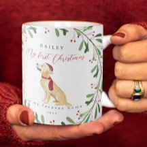 犬の私の初めてのクリスマス写真と名前