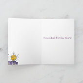 犬の秒読みの新年のユーモアの挨拶状 シーズンカード (内部)